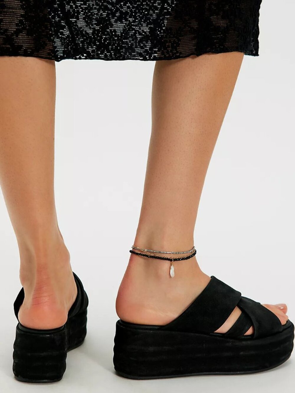 FREE PEOPLE Wanderbay Flatform Sandals / Black - Picture 4 of 14